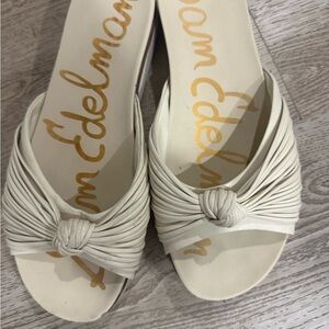 Sam Edelman Knotted Cream Slide Sandals
